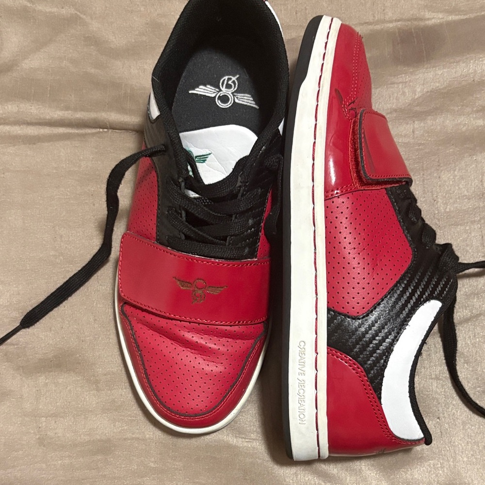 Creative Recreation Red and Black Perforated Sneakers - Picture 3 of 5